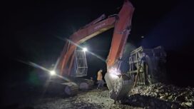Satu unit beko yang diamankan personel Ditreskrimsus Polda Aceh di Kecamatan Beutong, Nagan Raya.
