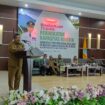 Sulaiman saat memberi sambutan sekaligus membuka acara di Aula DPMPKB Aceh Jaya, Senin (27/11/2023).