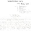 Potongan salinan Surat Edaran Pj Bupati Aceh Jaya ( Istimewa )