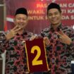 Pasangan Calon Bupati dan Wakil Bupati Aceh Jaya nomor urut 2, Safwandi-Muslem D saat penarikan nomor urut (Foto: Media Canter Salem)