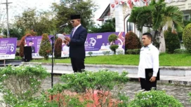 Penjabat (Pj) Bupati Aceh Jaya menjadi inspektur pada upacara peringatan Hari Amal Bhakti (HAB) ke-79 Kementerian Agama Republik Indonesia di Lingkungan Kementerian Agama Kabupaten Aceh Jaya digelar di Halaman Kantor Bupati Aceh Jaya pada jum’at, 3 Desember 2024 (Foto/Ist)