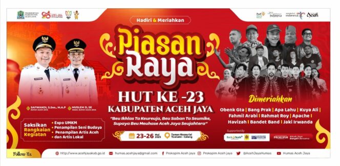 
 Piasan Raya Akan Meriahkan Puncak HUT Aceh Jaya ke 23