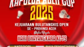 Kapolda Aceh Cup 2025 Kejuaraan Bulutangkis Open se- Provinsi Aceh yang digelar dalam rangka memeriahkan Hari Bhayangkara ke- 79. (Dok. Polda Aceh)