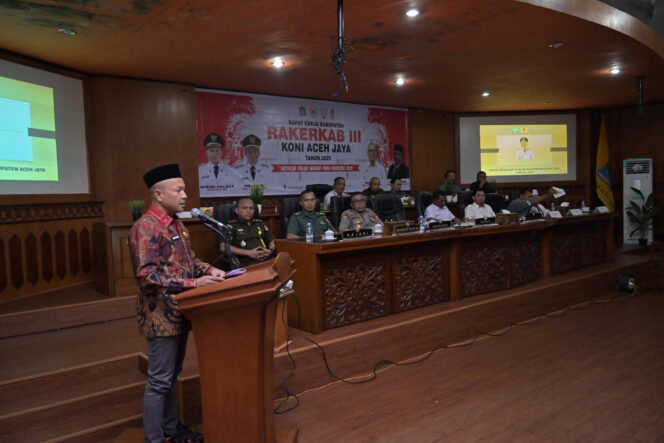 
 Bupati Aceh Jaya Buka Rakerkab KONI 2025