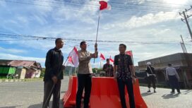 Pemerintah Kabupaten Aceh Jaya resmi meluncurkan Gerakan Pembagian Bendera Merah Putih, Kamis (31/7/2025) (Foto/Rahmat)