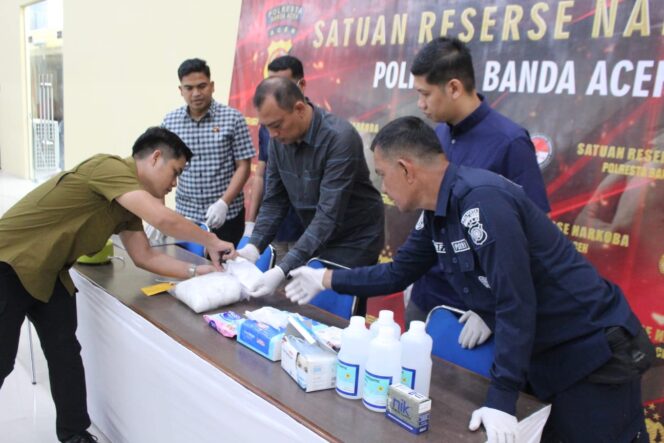
 Polresta Banda Aceh Musnahkan Barang Bukti Hampir 2 Kilogram Narkotika Jenis Sabu