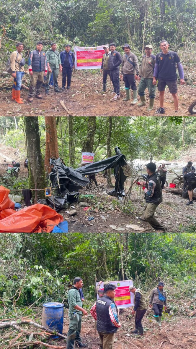 
 Polres Aceh Besar dan BKSDA Cek Dugaan Aktivitas Tambang Emas Ilegal di Jantho