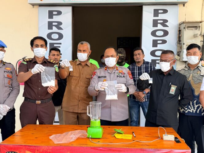 
 Polres Lhokseumawe Musnahkan 193,32 Gram Sabu