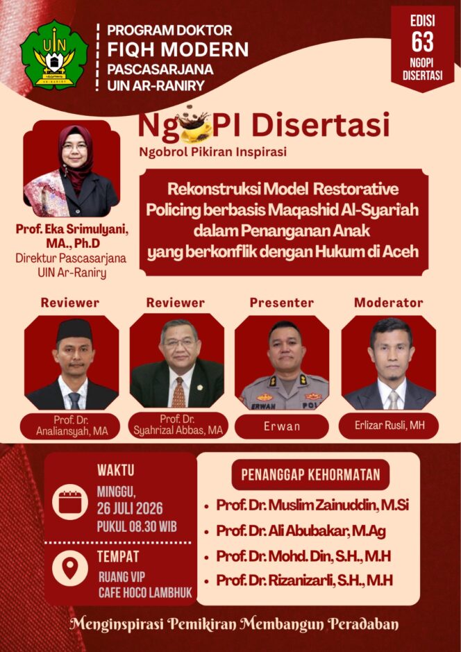 
 NgoPI Disertasi Edisi-63: Program Doktor Fiqh Modern