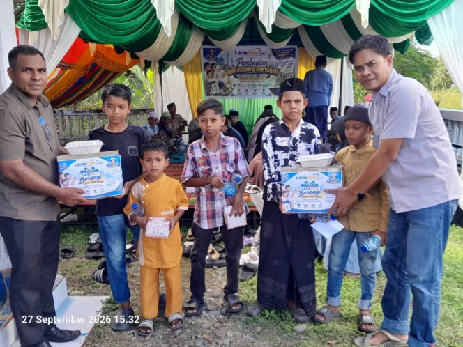 
 LarasNews.com Berbagi Kebahagiaan bersama Anak Yatim Pasie Kualaba’u dalam HUT ke- 3